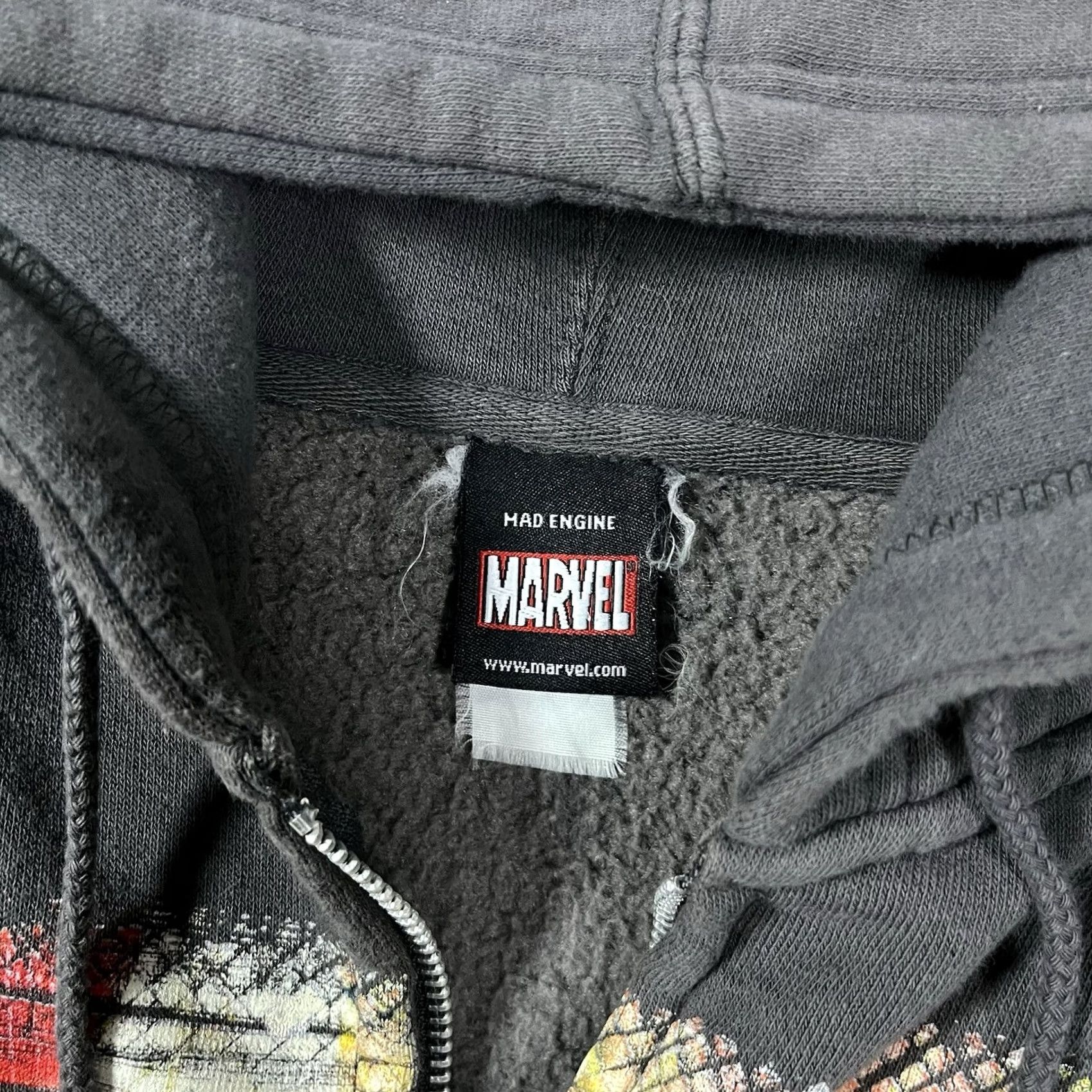Mad Engine VINTAGE Marvel Hoodie Mens 3XL Full Zip Gray Mad Engine Civil War 90s Comics Movie Graphic Print Hooded Zipper Pockets Size US XXL / EU 58 / 5 - 4 Thumbnail