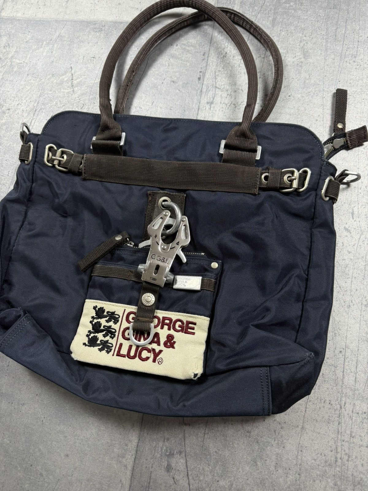 Japanese Brand George Gina & Lucy Navy Blue Tote Bag ggl bag Size ONE SIZE - 3 Thumbnail