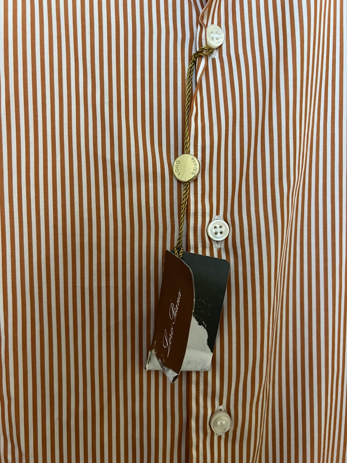 Loro Piana Loro Piana Stripped Brown & White Cotton Long Sleeves XXL Size US XXL / EU 58 / 5 - 5 Thumbnail