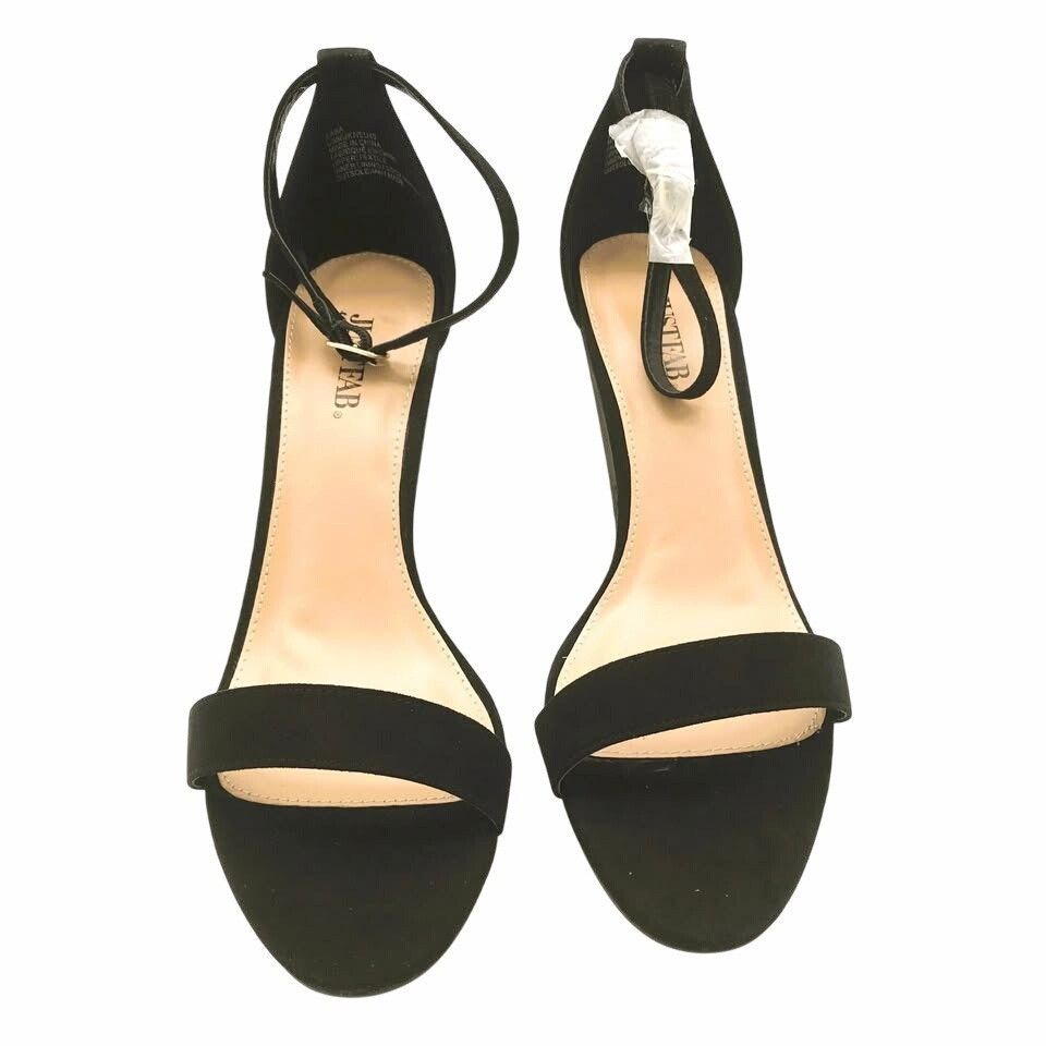 Other New JustFab Black Suede Wedge Sandals Size 9M Heel Saba Liot Size US 9 / IT 39 - 3 Thumbnail