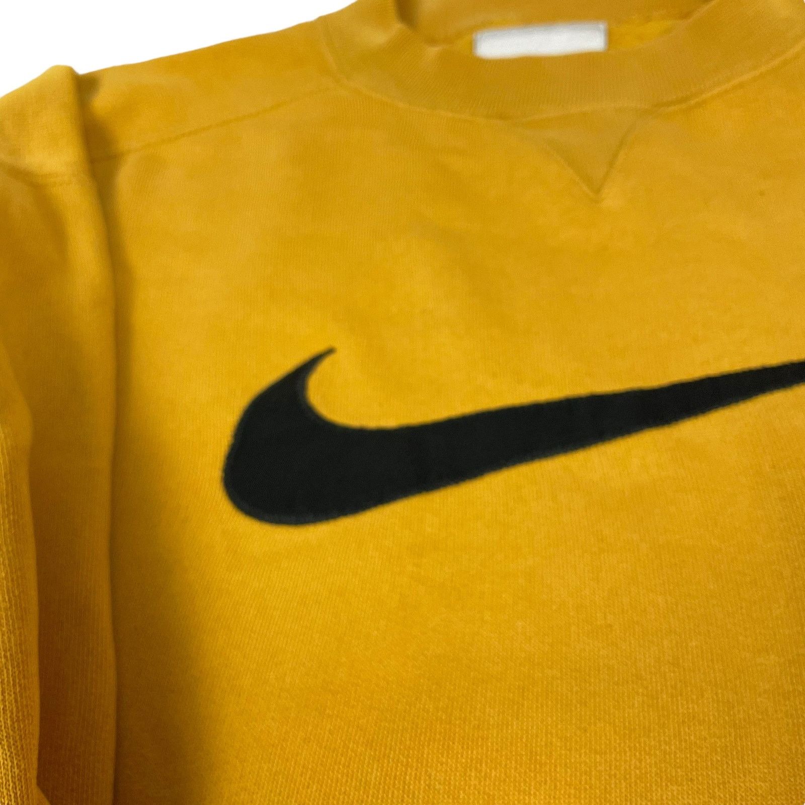Nike × Vintage Nike Men's Yellow Swoosh Crew Neck Pullover Sweatshirt Large Size US L / EU 52-54 / 3 - 2 Thumbnail
