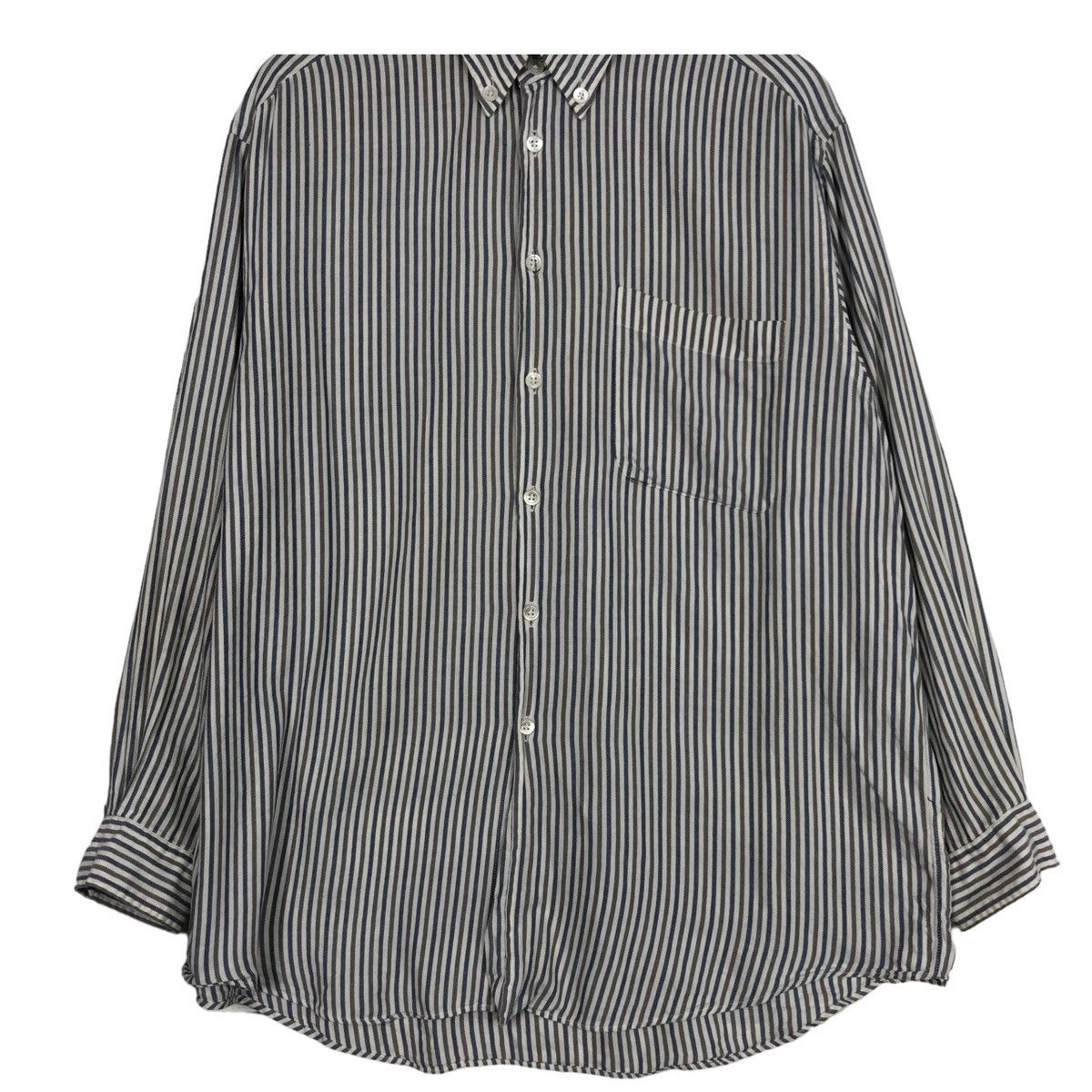 Issey Miyake × Japanese Brand × Vintage 💥ISSEY MIYAKE IM DENIM STRIPE BUTTON SHIRT Size US L / EU 52-54 / 3 - 5 Thumbnail