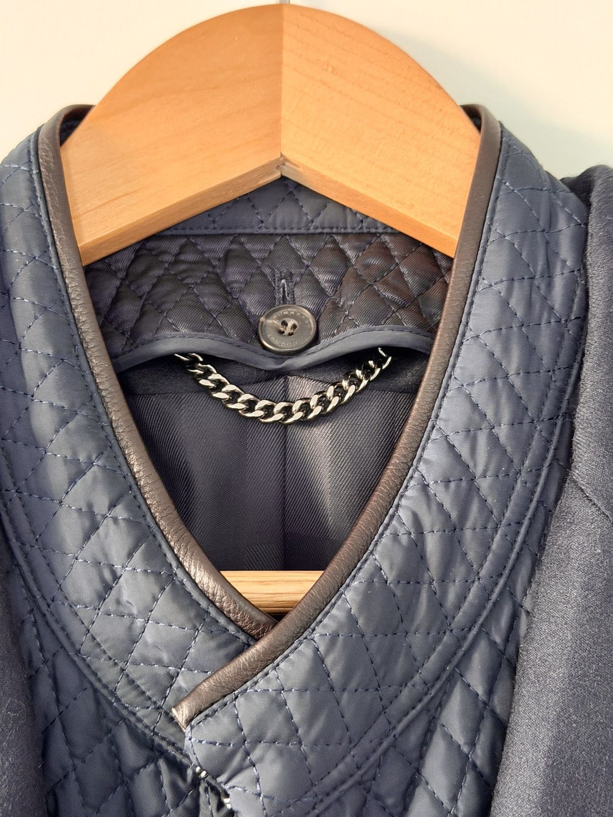 Burberry London Wool Cashmere Blazer with Quilted Vest Insert Navy 56 Size 52R - 5 Thumbnail