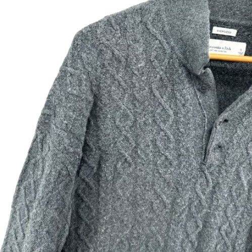 Abercrombie & Fitch Abercrombie & Fitch Pullover Sweater Gray Men's Small Oversized Long Sleeve Shirt Size US S / EU 44-46 / 1 - 3 Thumbnail