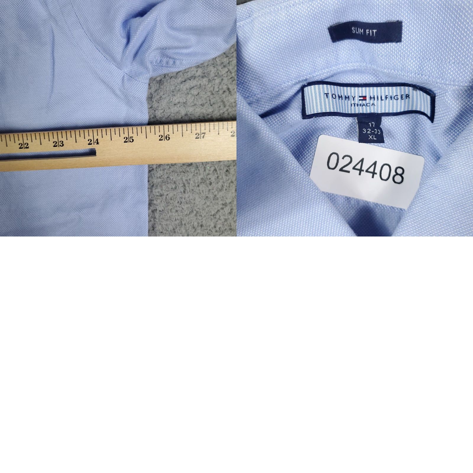 Tommy Hilfiger VINTAGE Tommy Hilfiger Shirt Mens XL Blue Button-Up Long Sleeve Casual, 17 Collar, Logo, Cotton - 90s/Preppy Style (Mens) Size US XL / EU 56 / 4 - 8 Thumbnail