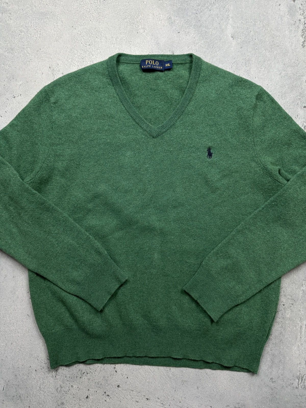 Polo Ralph Lauren Vintage Polo Ralph Lauren Merino Wool Green Sweater V-Neck Size US S / EU 44-46 / 1 - 4 Thumbnail