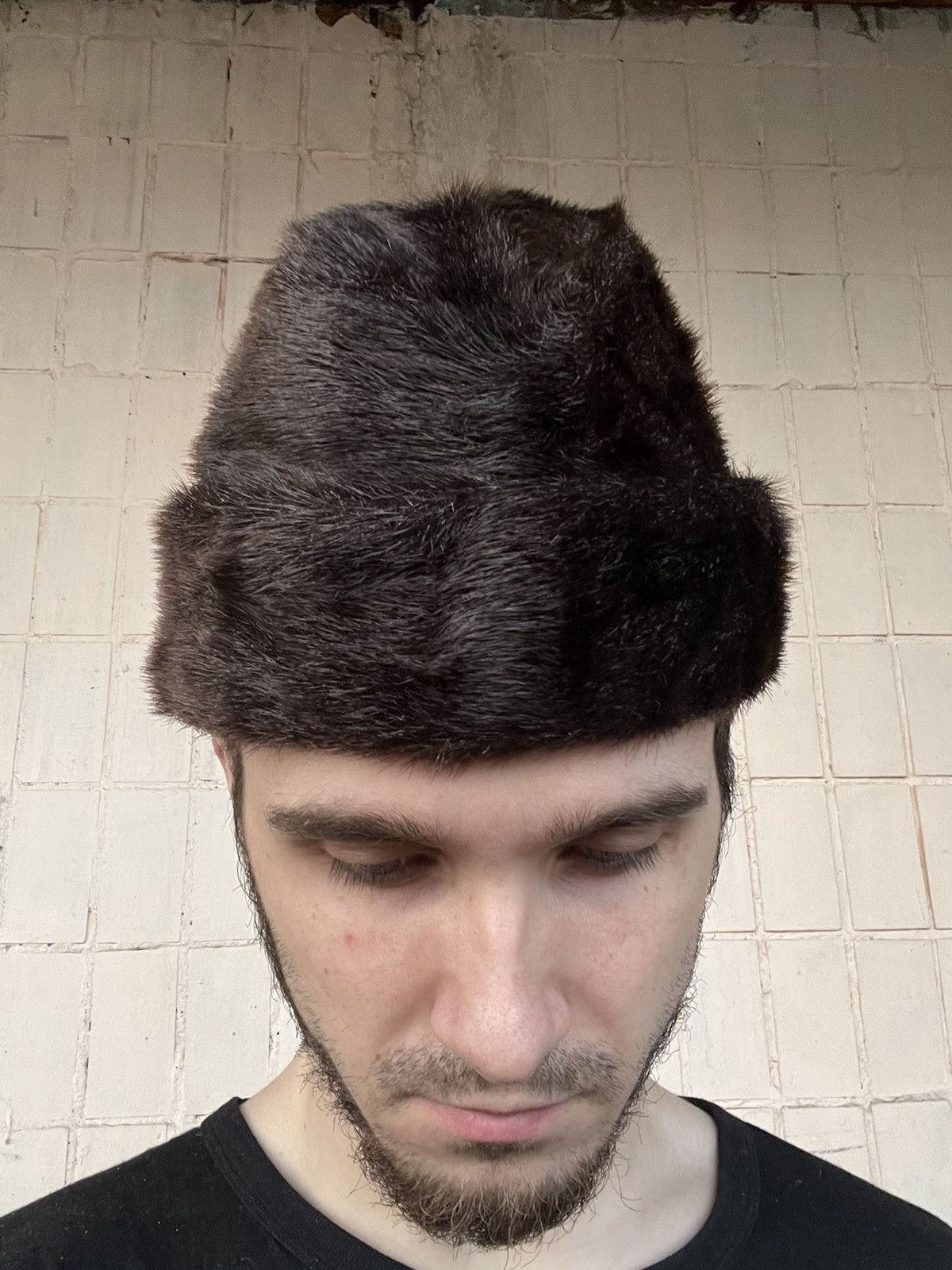 Vintage Vintage Rare Real fur Winter hat USSR hat Brezhnevka Size ONE SIZE - 11 Thumbnail