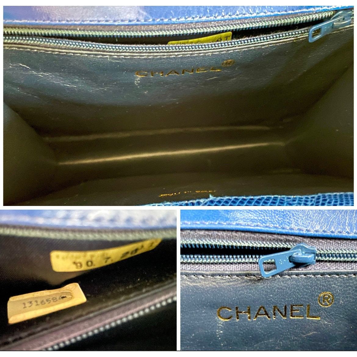 Chanel MINT. Vintage CHANEL blue genuine lizard double envelop bag Size ONE SIZE - 10 Thumbnail