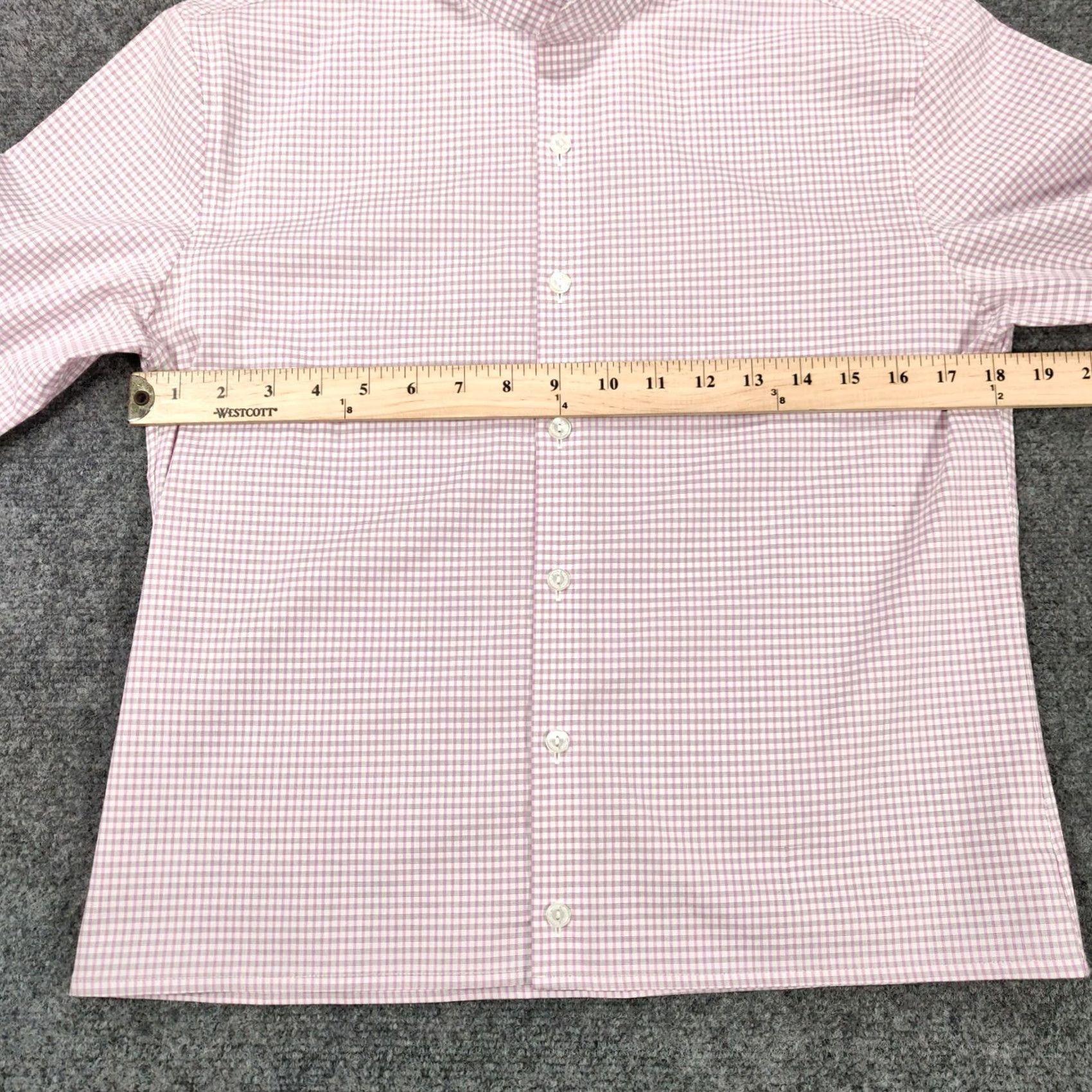 Kenneth Cole Kenneth Cole Reaction Dress Shirt Mens 14.5 Pink Plaid Slim Fit Button Up Long Sleeve Mens Size 40R - 7 Thumbnail