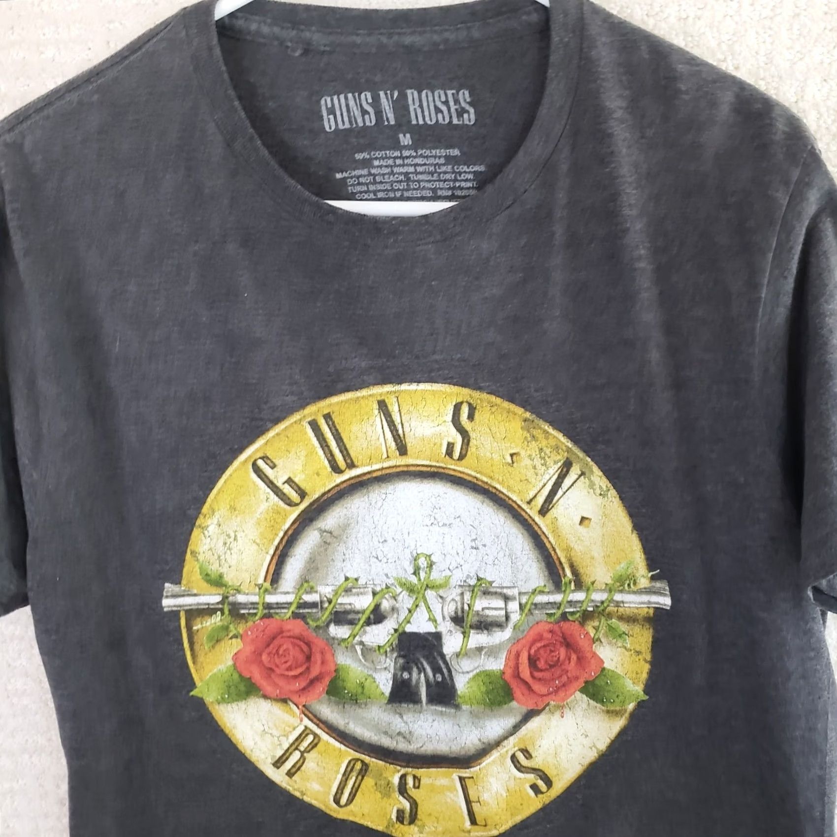 Vintage Guns N Roses Shirt Men Heathered Dark Gray Bullet Logo Graphic Band Tee Rock Sz. M Size US M / EU 48-50 / 2 - 2 Thumbnail