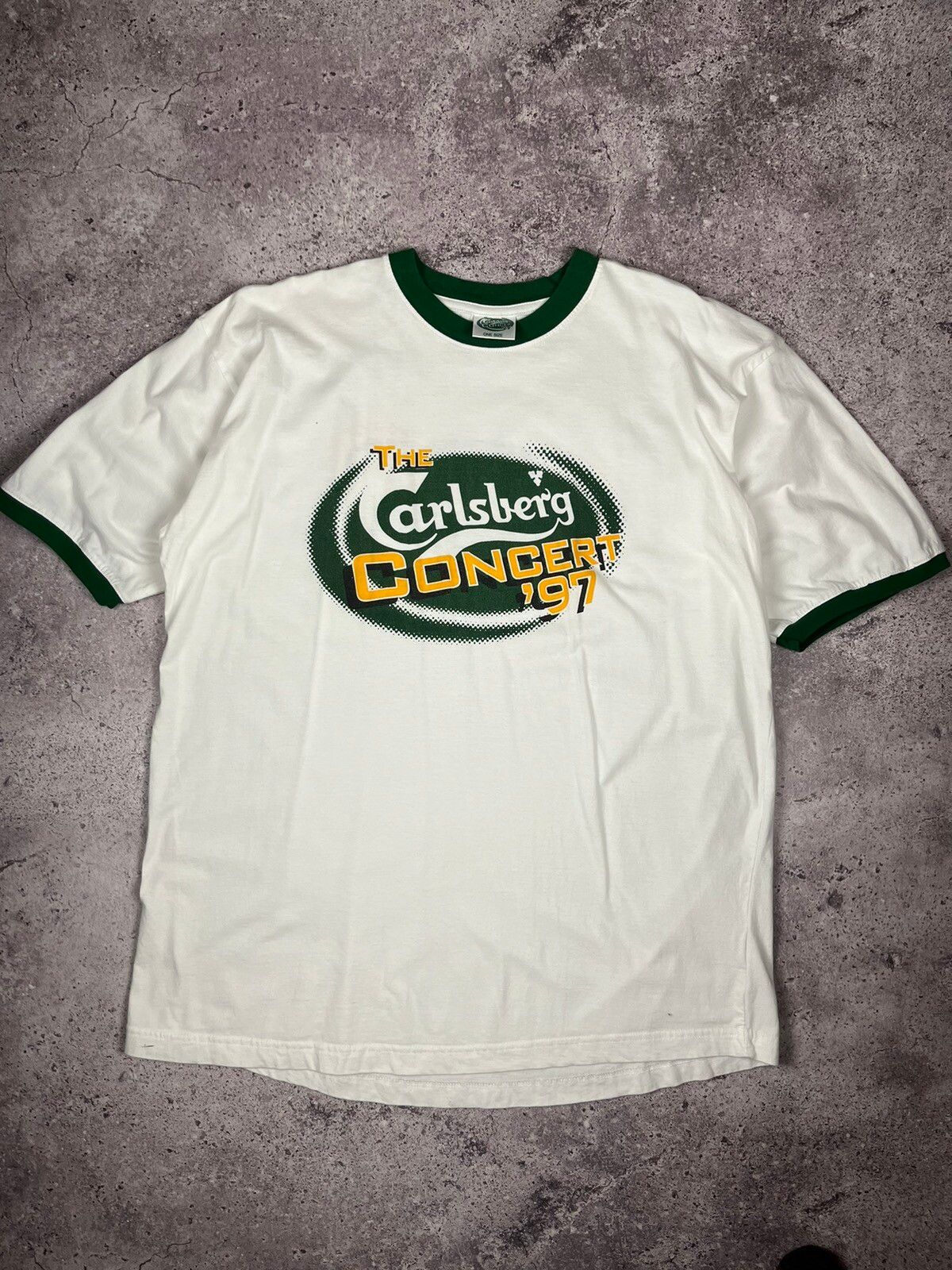 Pre-owned Soccer Jersey X Vintage Carlsberg Concert 97' Tee Cotton In Green/white