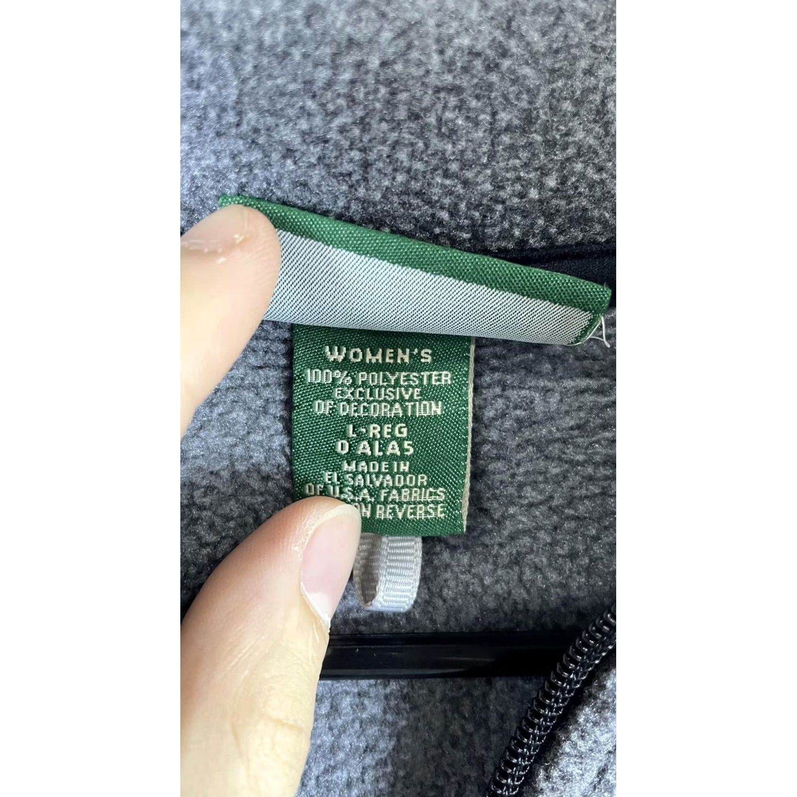 Vintage L.L. Bean Jacket Womens Large Gray Fleece Full Zip Collared Pockets Outdoor Size L / US 10 / IT 46 - 3 Thumbnail