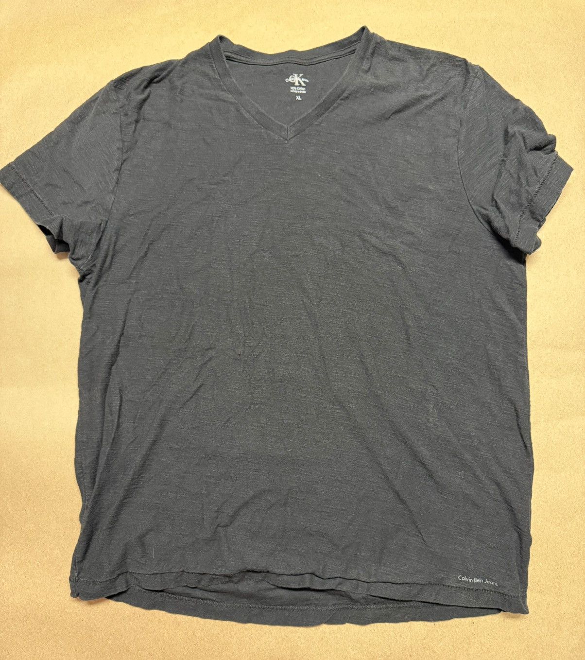 Calvin Klein Calvin Klein V neck XL Extra Large T Shirt Black Tee Rare! Size US XL / EU 56 / 4 - 1 Thumbnail