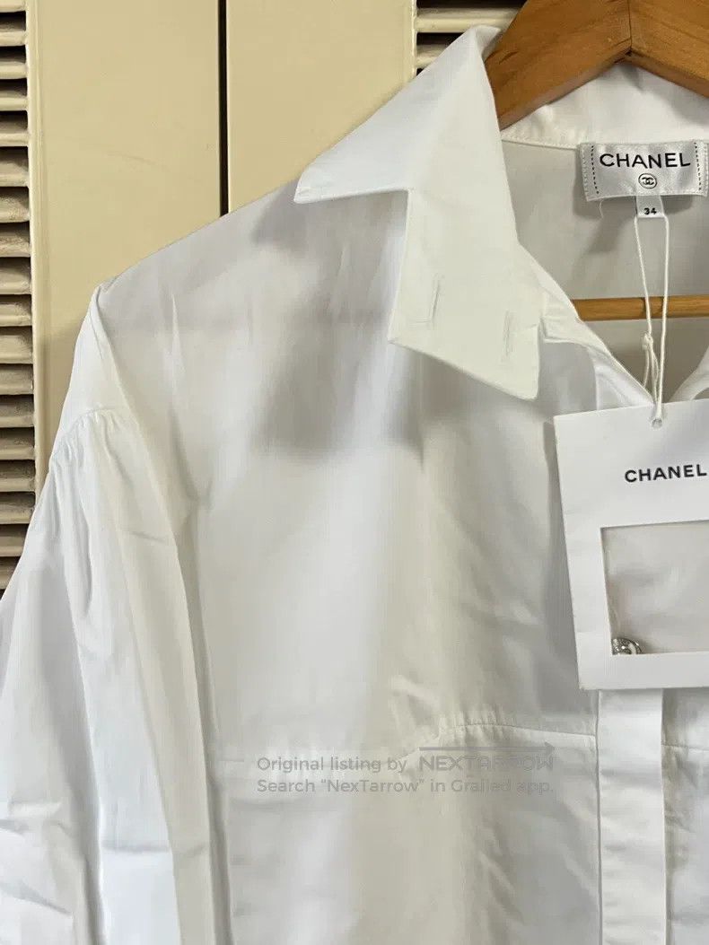 Chanel Chanel White long-sleeved shirt Size XXS / US 00 / IT 34 - 5 Thumbnail