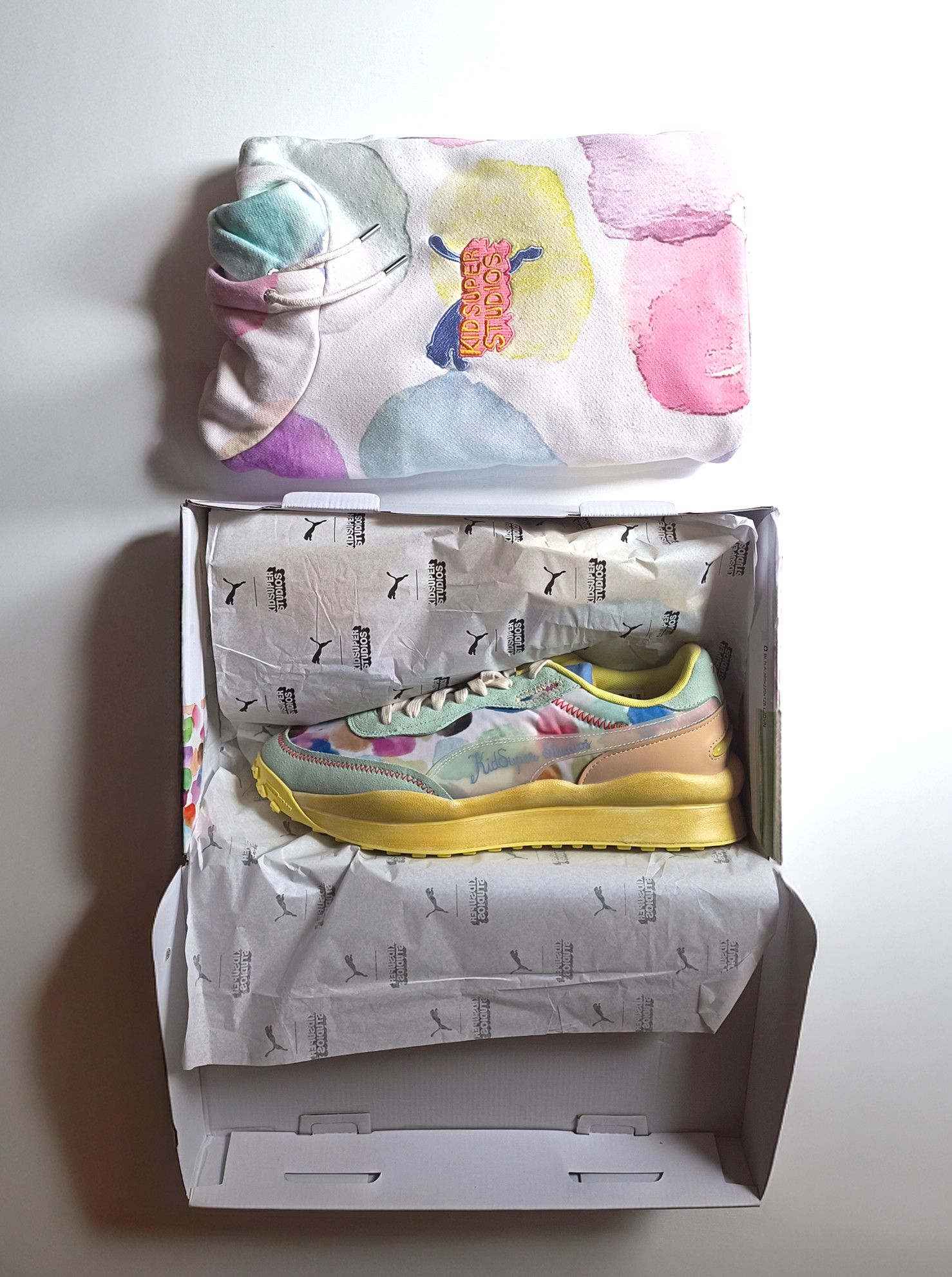 KidSuper × Puma Studios x Style Rider 'Watercolor Print' (2020) + AOP Hoodie Size US 12 / EU 45 - 3 Thumbnail