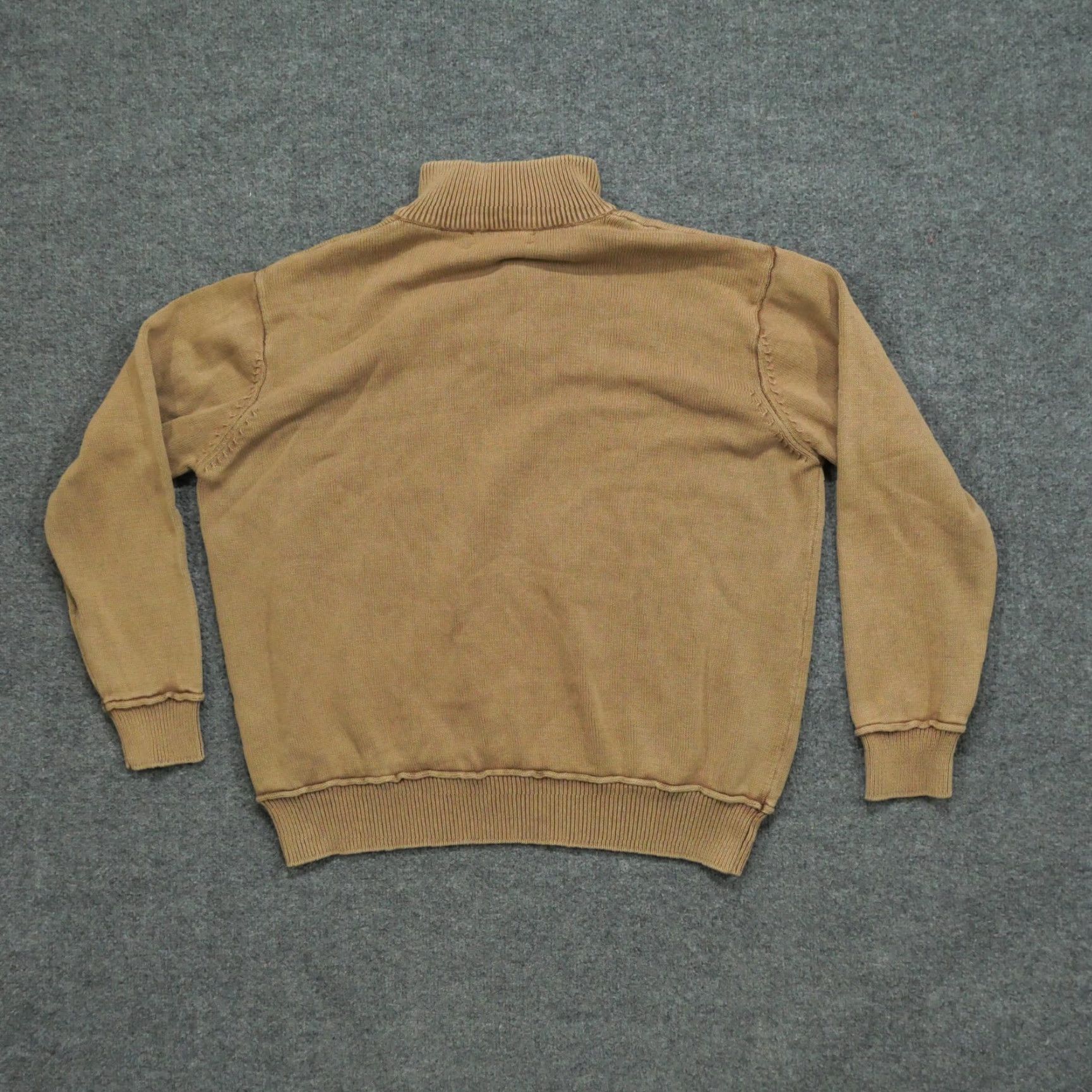 Vintage Cabela's Sweater Mens L Brown Teal Henley Button Cotton Outdoors Knit Mock Neck Casual Long Sleeve Size US L / EU 52-54 / 3 - 7 Thumbnail