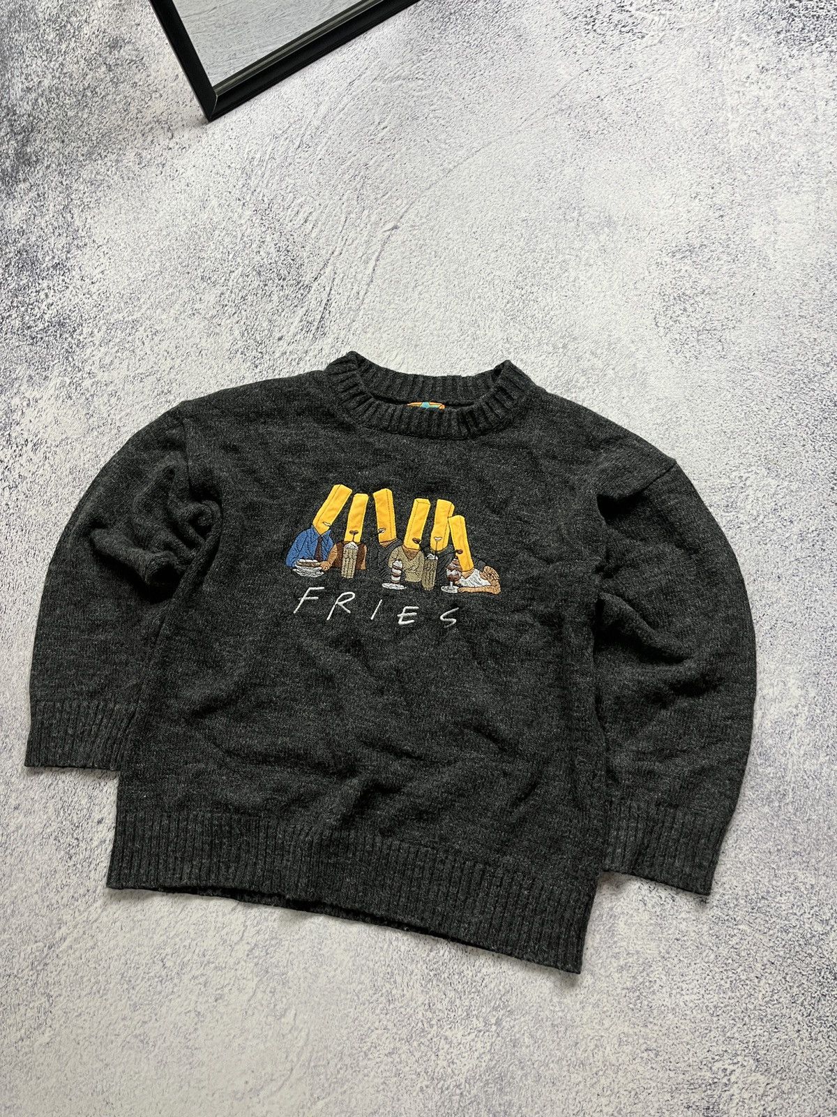 Vintage Vintage 90’s Fries Humor Wool Knit Sweater Embroidered Logo Size S / US 4 / IT 40 - 2 Thumbnail