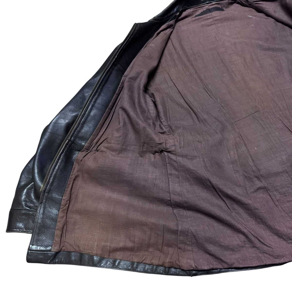 Vintage Vintage 50s Horsehide Leather Hunting Jacket Lightning Zip Size US L / EU 52-54 / 3 - 16 Thumbnail
