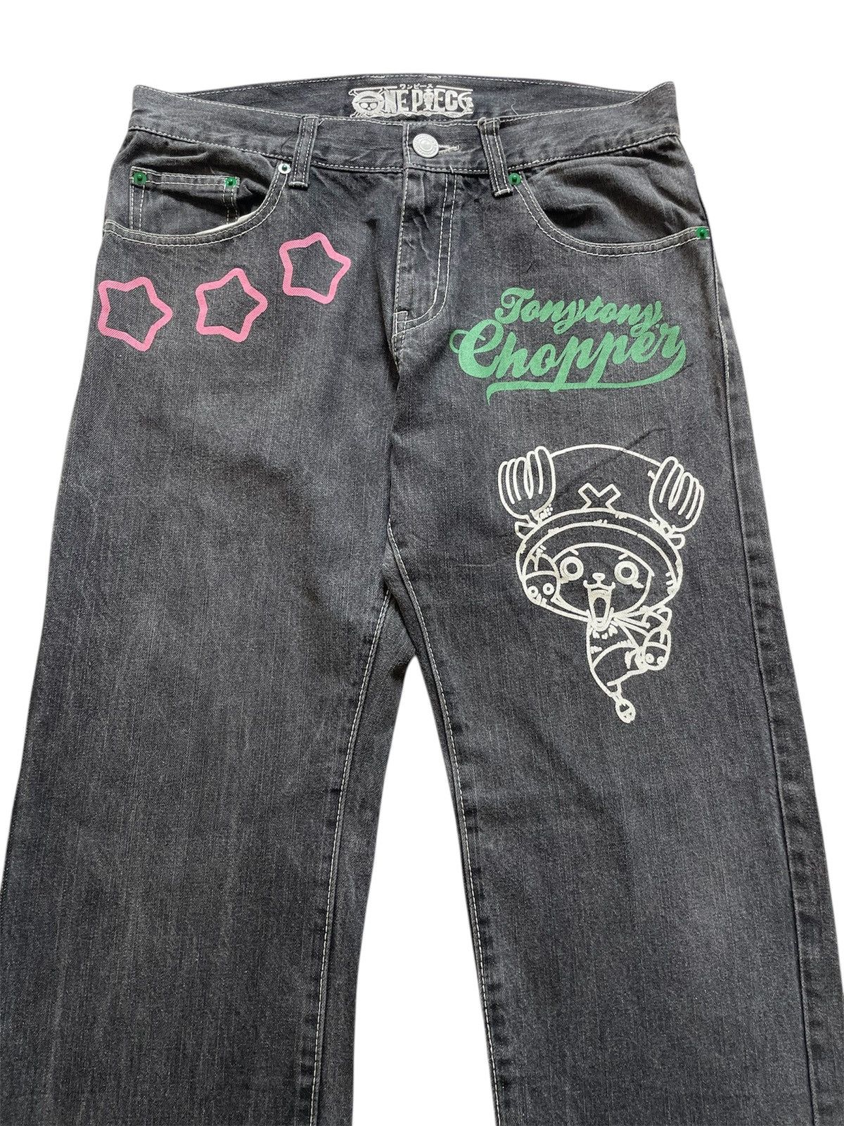 Japanese Brand Vintage One Piece Tony Chopper Jeans Size US 33 - 4 Thumbnail