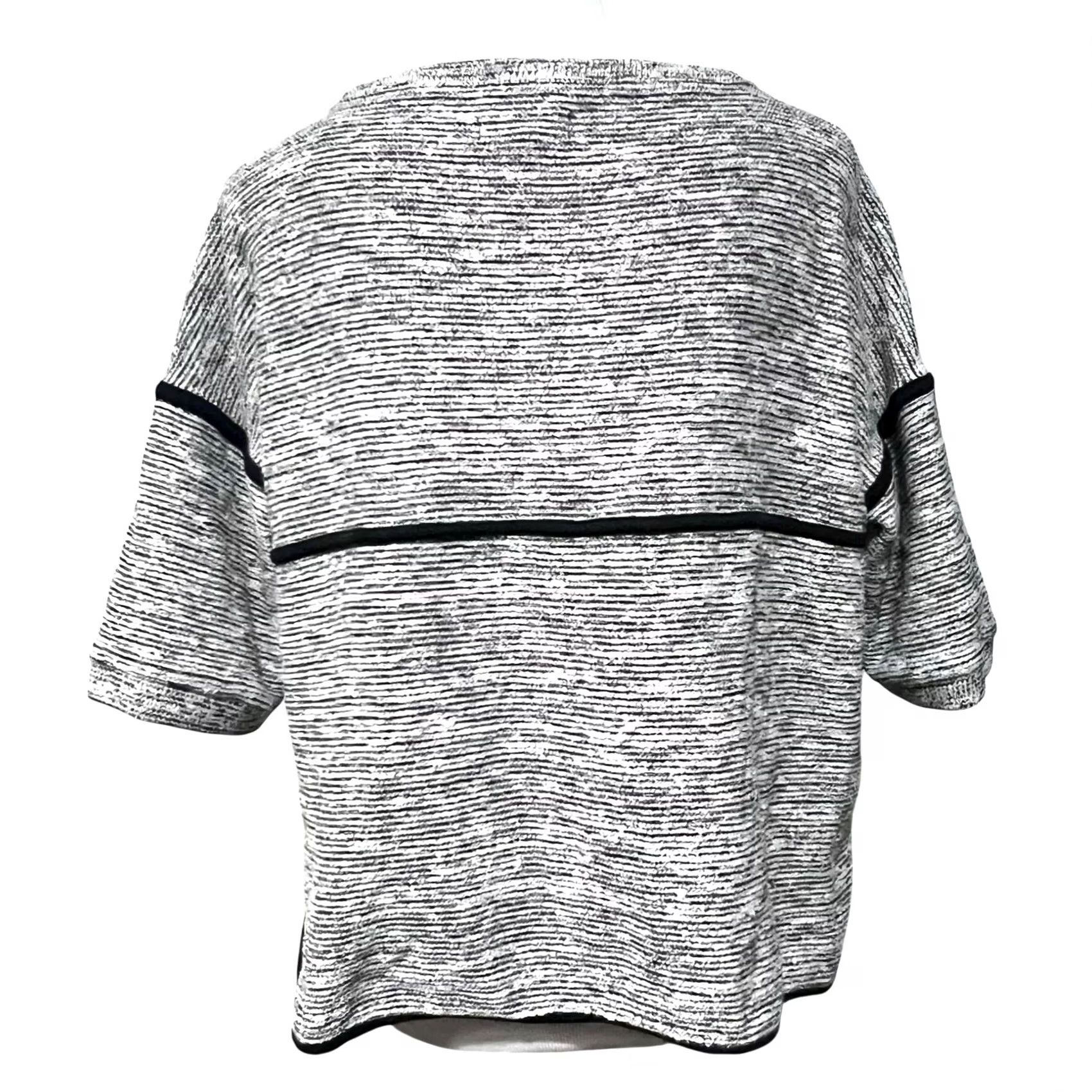 Madewell Madewell Women’s Short Sleeve Sweater Boxy Pullover Cotton Blend Black White Size M Size M / US 6-8 / IT 42-44 - 6 Thumbnail