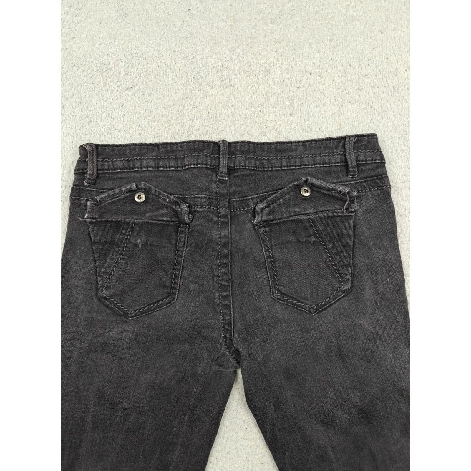 Vintage VINTAGE Arden B Jeans Womens 10 Black Charcoal Skinny Studded Ankle Zip Y2K Pants Womens Jeans Size 32" / US 10 / IT 46 - 6 Thumbnail