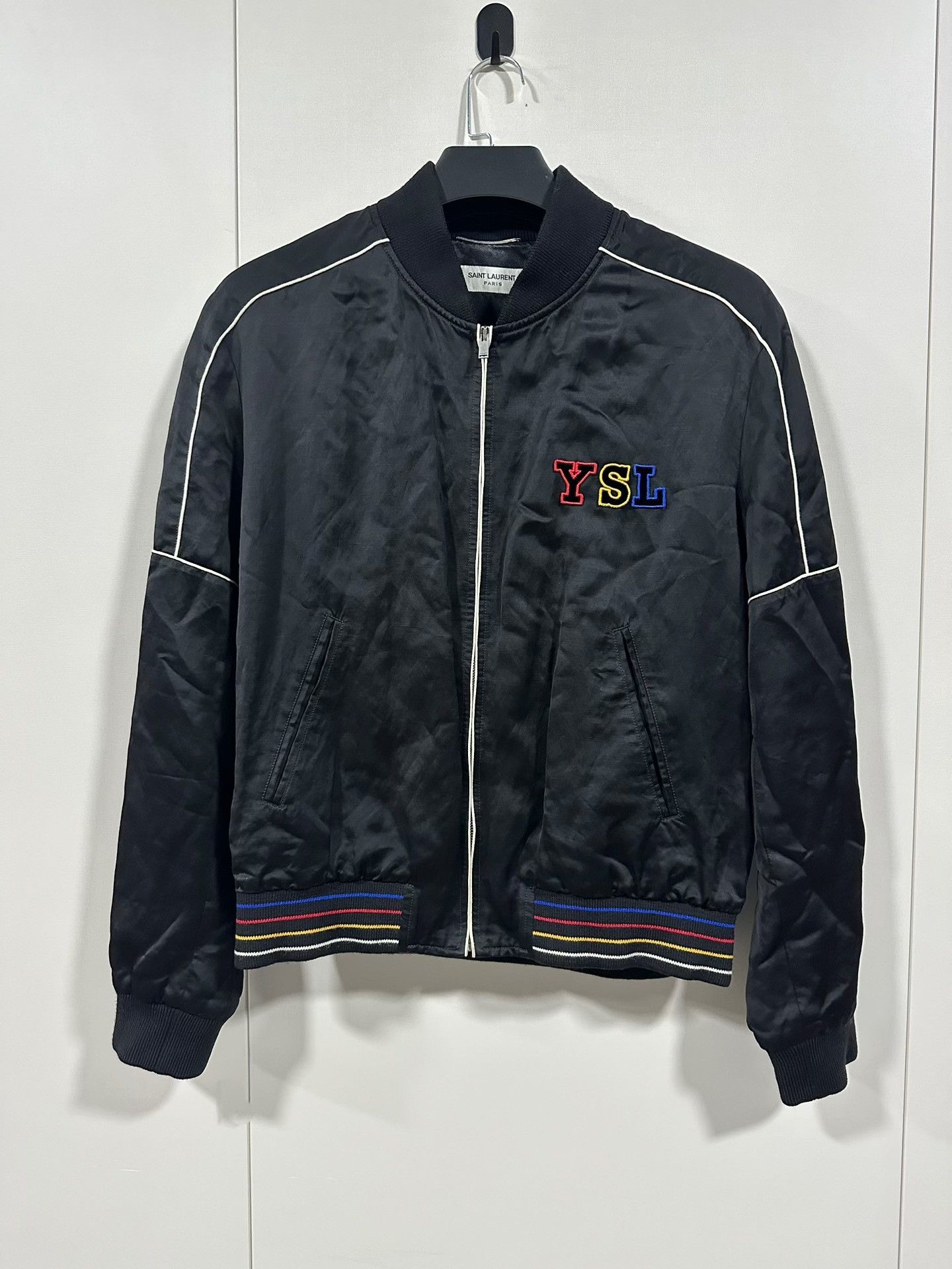 Saint Laurent Paris Saint Laurent YSL 21FW Satin Flight Jacket Size US M / EU 48-50 / 2 - 1 Thumbnail