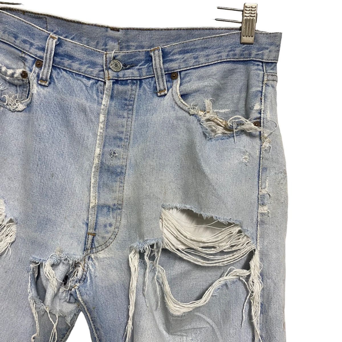 Levi's Vintage Levis 501 Redline Thrashed Jeans Button6 Size US 34 / EU 50 - 4 Thumbnail