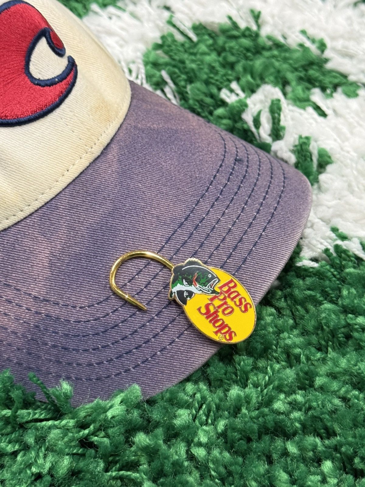 Bass Pro Shops × Vintage Very Worn Distressed Fishing Hat! Size ONE SIZE - 3 Thumbnail