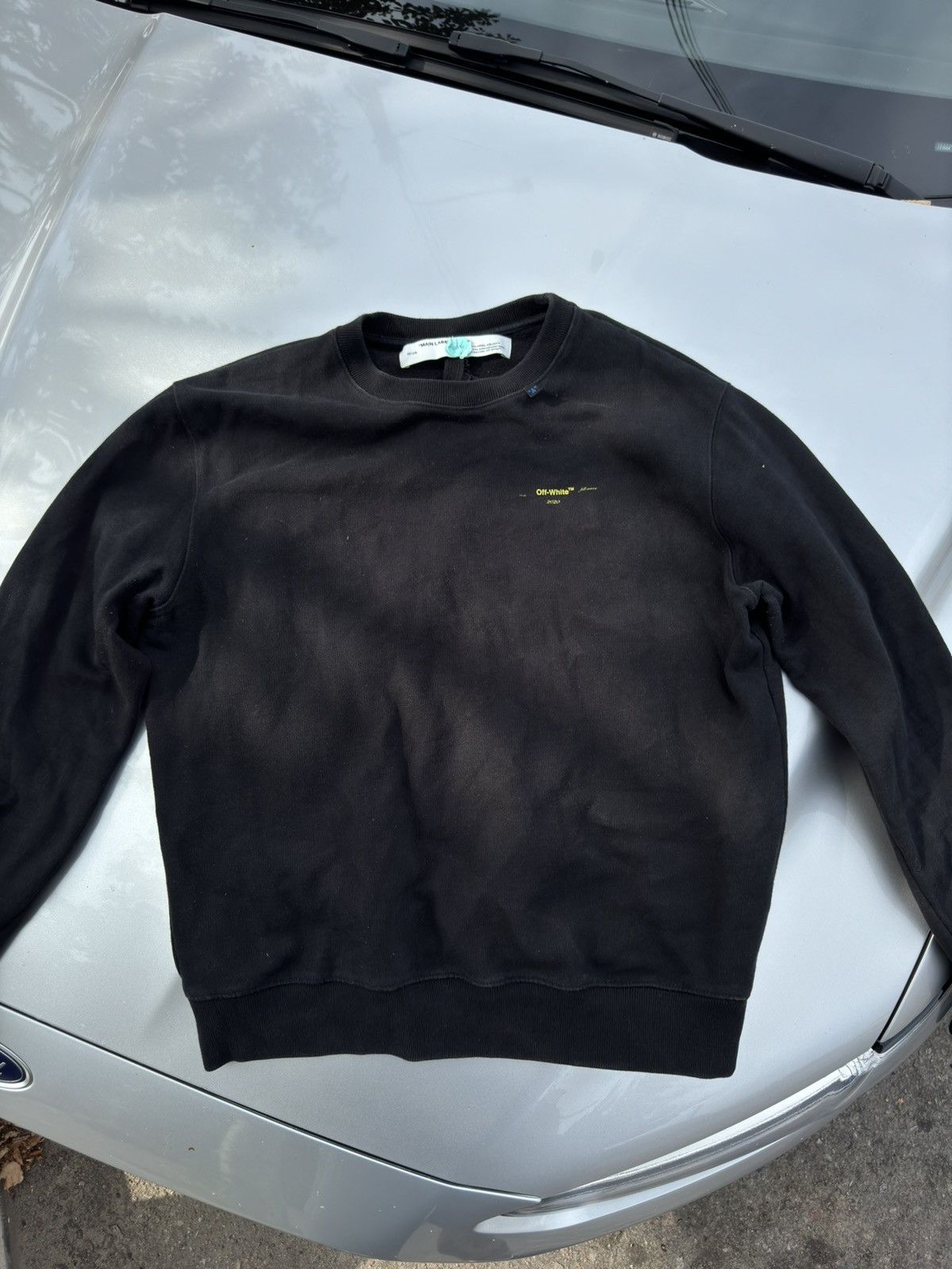 Off-White Off White Yellow Black Acrylic Arrow Logo Sweathsirt Size US L / EU 52-54 / 3 - 2 Thumbnail