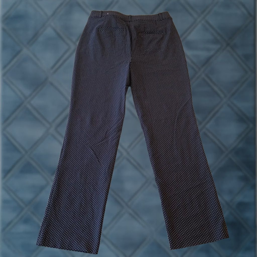 Vintage Lane Bryant Ankle Pants Womens Size 16 Blue Polka Dot 34x30.5 High Rise Dress Pant Straight Leg Size 16 Womens Regular Size 38" / US 16 / IT 52 - 1 Thumbnail