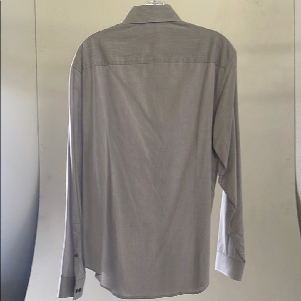 Calvin Klein Calvin Klein Men's Gray Slim Dress Shirt 32/33 15 1/2 Size 34S - 4 Thumbnail