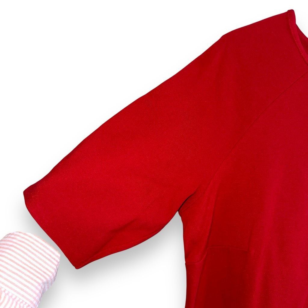 Other Talbots Crimson Red L/S V-Neck Knit Dress Sz 10 Size L / US 10 / IT 46 - 3 Thumbnail