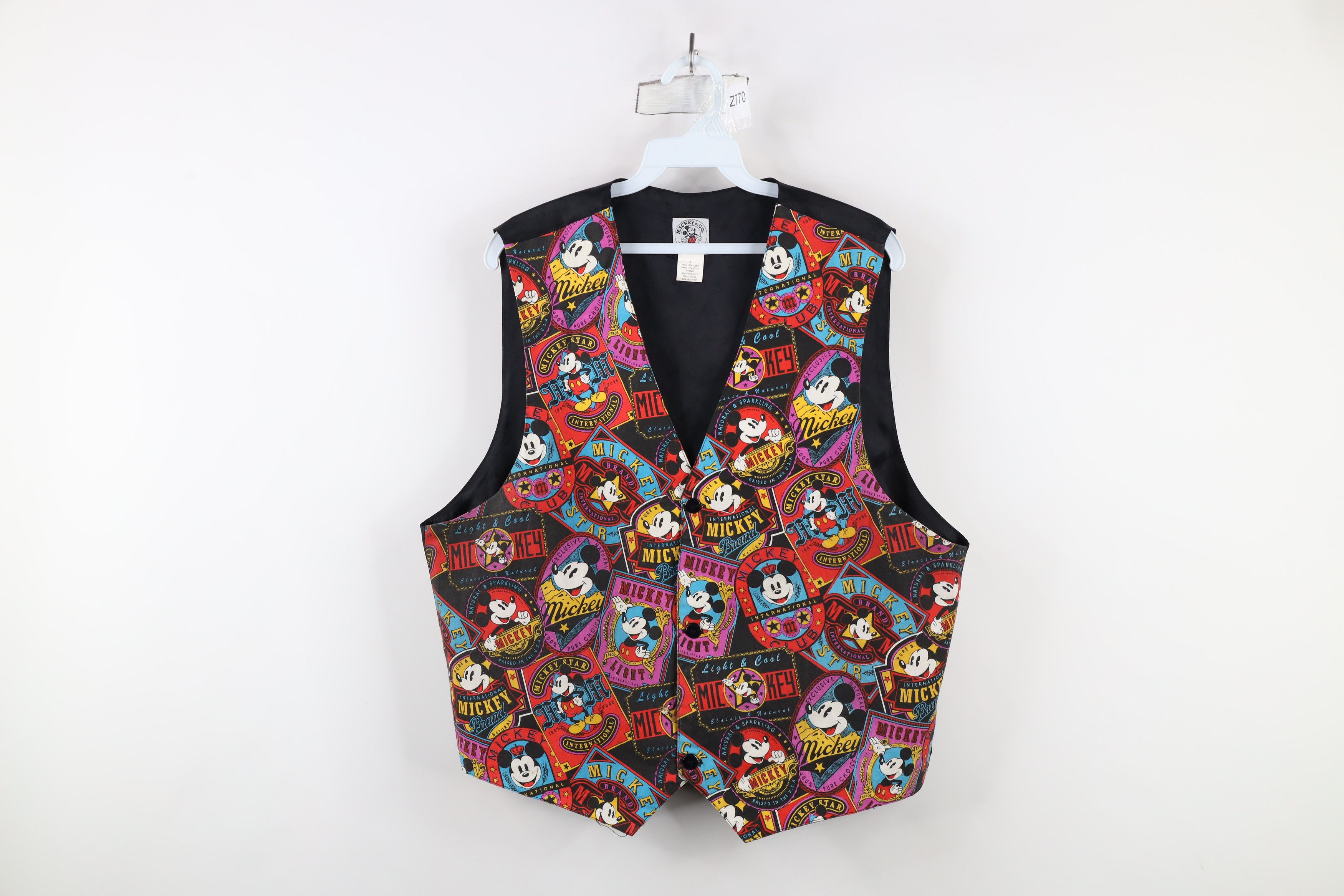 Disney × Vintage Vintage 90s Disney Mickey Mouse All Button Vest Jacket Size US L / EU 52-54 / 3 - 1 Thumbnail