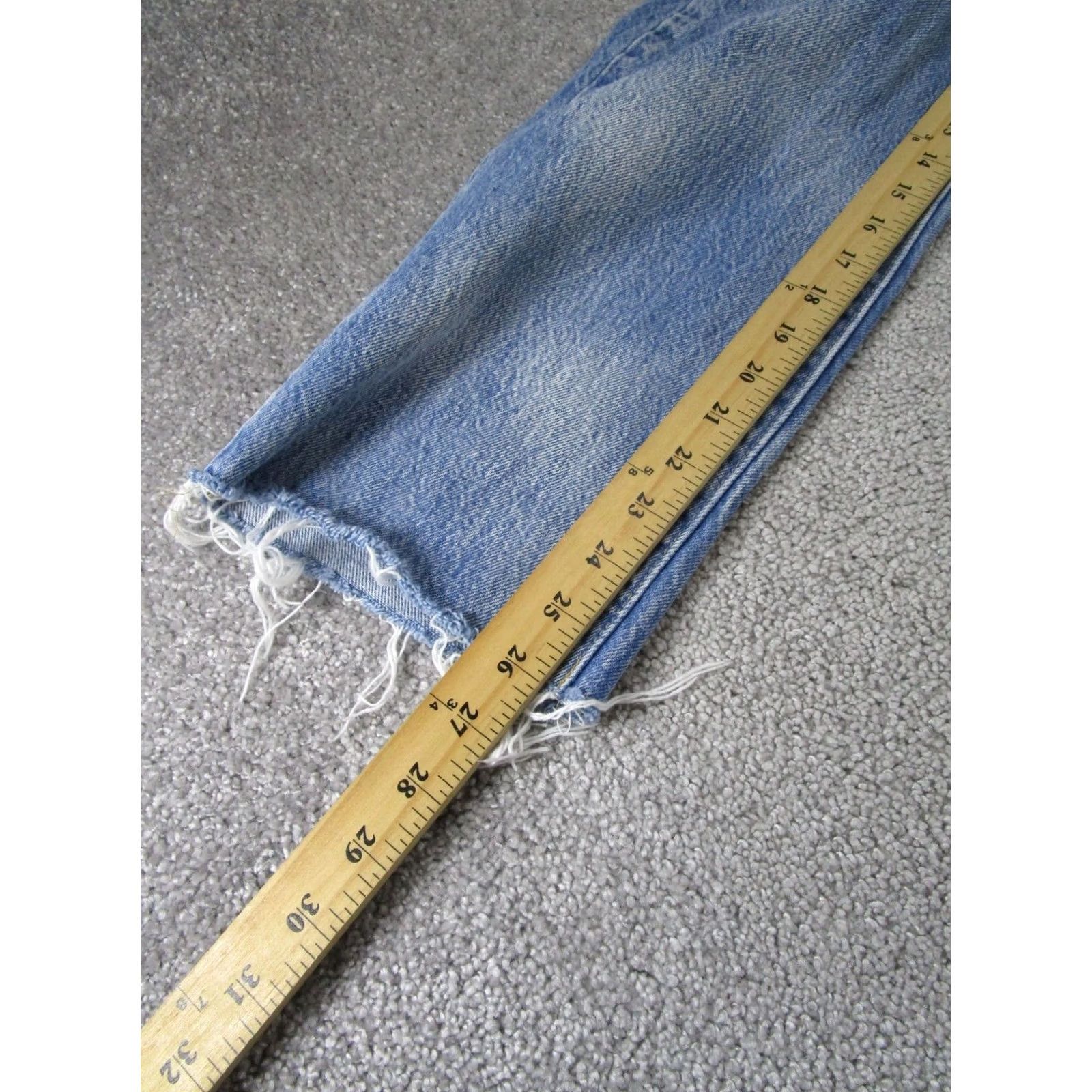 Levi's Levi's 501 Jeans Womens 31 Light Blue Denim High Rise Frayed Hem Straight - Mens? Size 24" / US 00 / IT 34 - 4 Thumbnail