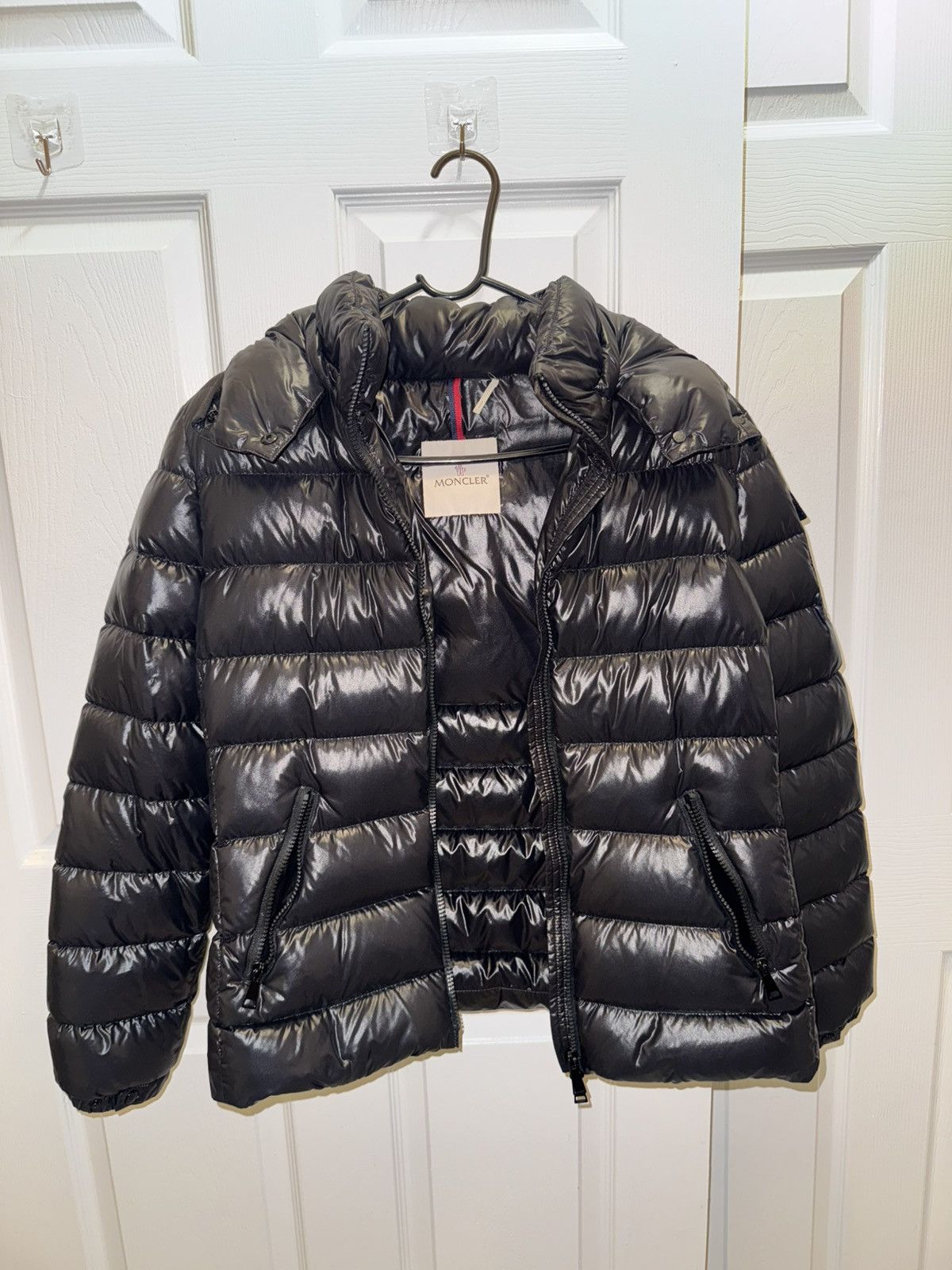 Moncler Moncler Bady Black Hooded Down Jacket Size L / US 10 / IT 46 - 1 Thumbnail