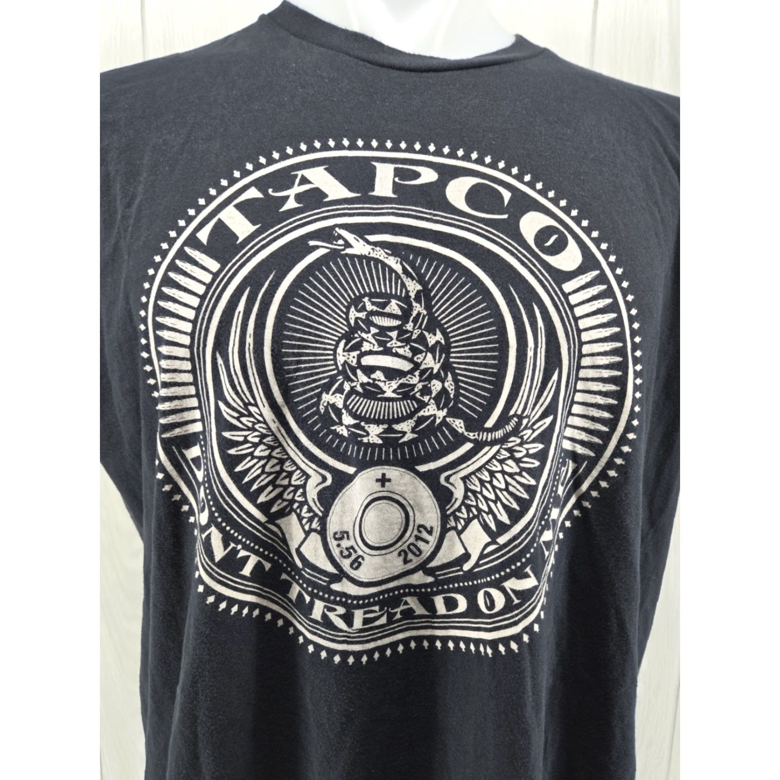 American Apparel VINTAGE TAPCO American Apparel Graphic Logo Promo T Shirt XL Crew Neck Short Sleeve Black Cotton Men USA 90s Military Gun Marines Logo Shirt XL Size US XL / EU 56 / 4 - 3 Thumbnail