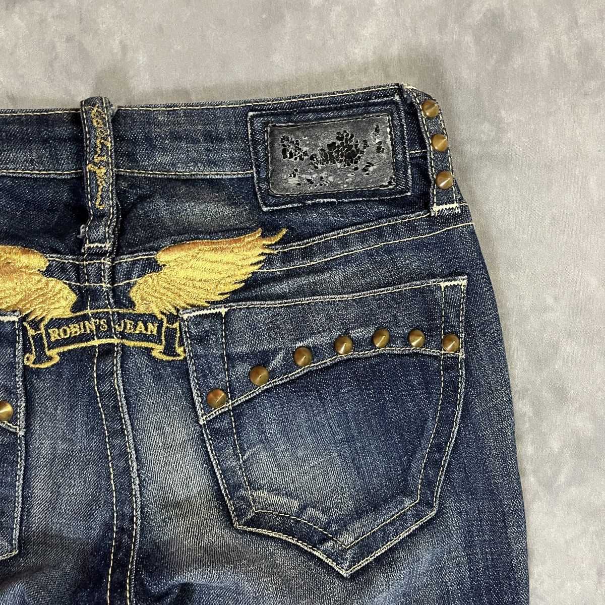 Robins Jeans 2000s Robin’s Jean - Punk Studded Gold Wing y2k Skinny Denim Size US 26 / EU 42 - 11 Thumbnail