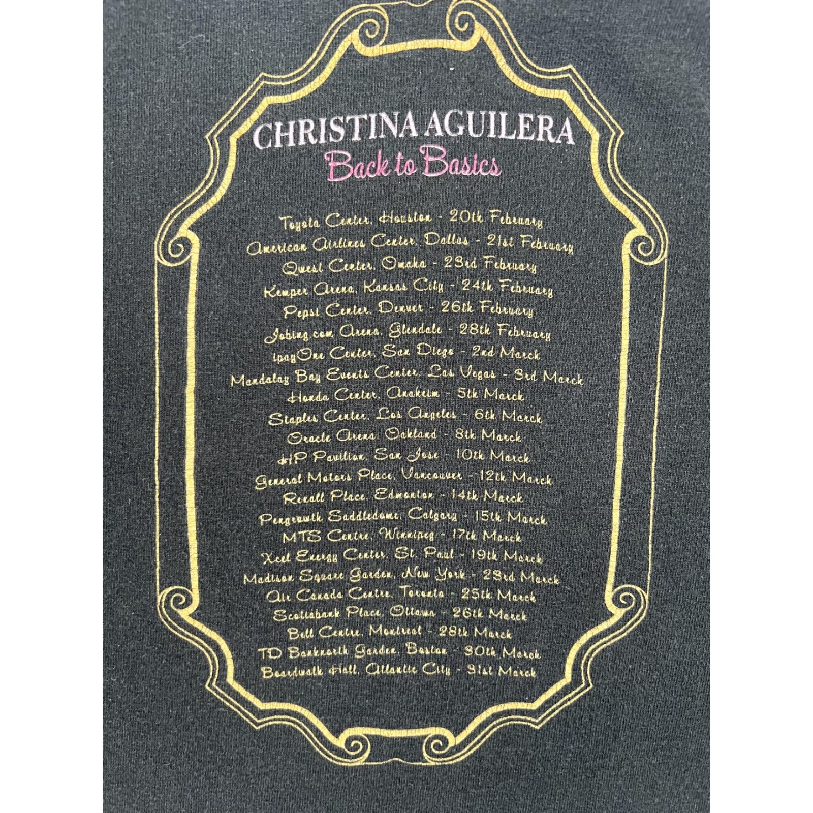 Anvil VINTAGE Christina Aguilera T-Shirt Mens S Black Back To Basics Tour Concert Shirt Mens Small Black Graphic Print Size US S / EU 44-46 / 1 - 7 Thumbnail