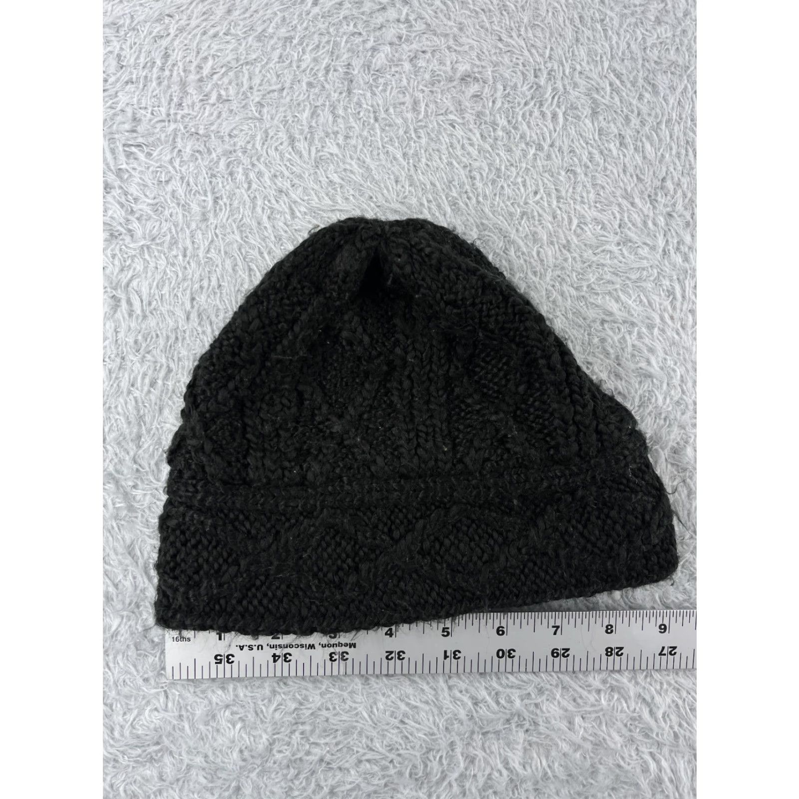 Gap GAP Beanie Hat Womens One Size Black Knit 100% Acrylic Ski Logo Beanie Womens Size ONE SIZE - 3 Thumbnail