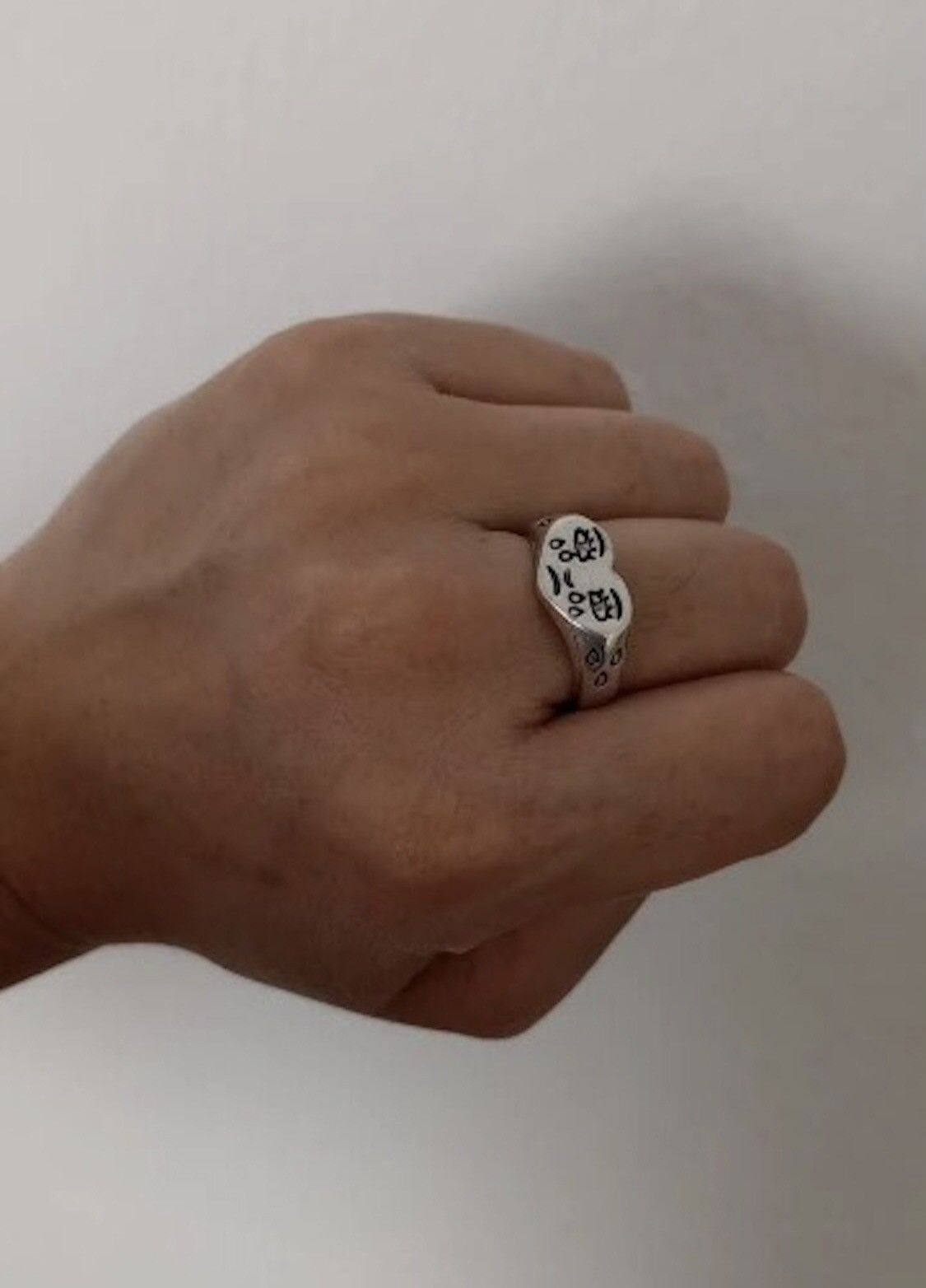 Jewelry Sad Eye Face Adjustable Ring Size ONE SIZE - 2 Thumbnail