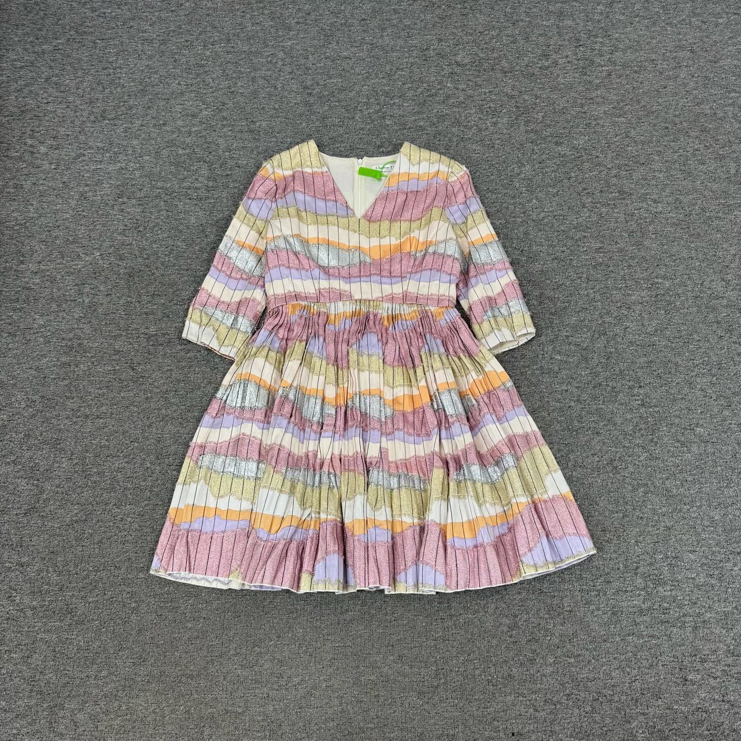 Dior Dior Runway Colorful V-neck Lurex Dress Size S / US 4 / IT 40 - 1 Thumbnail