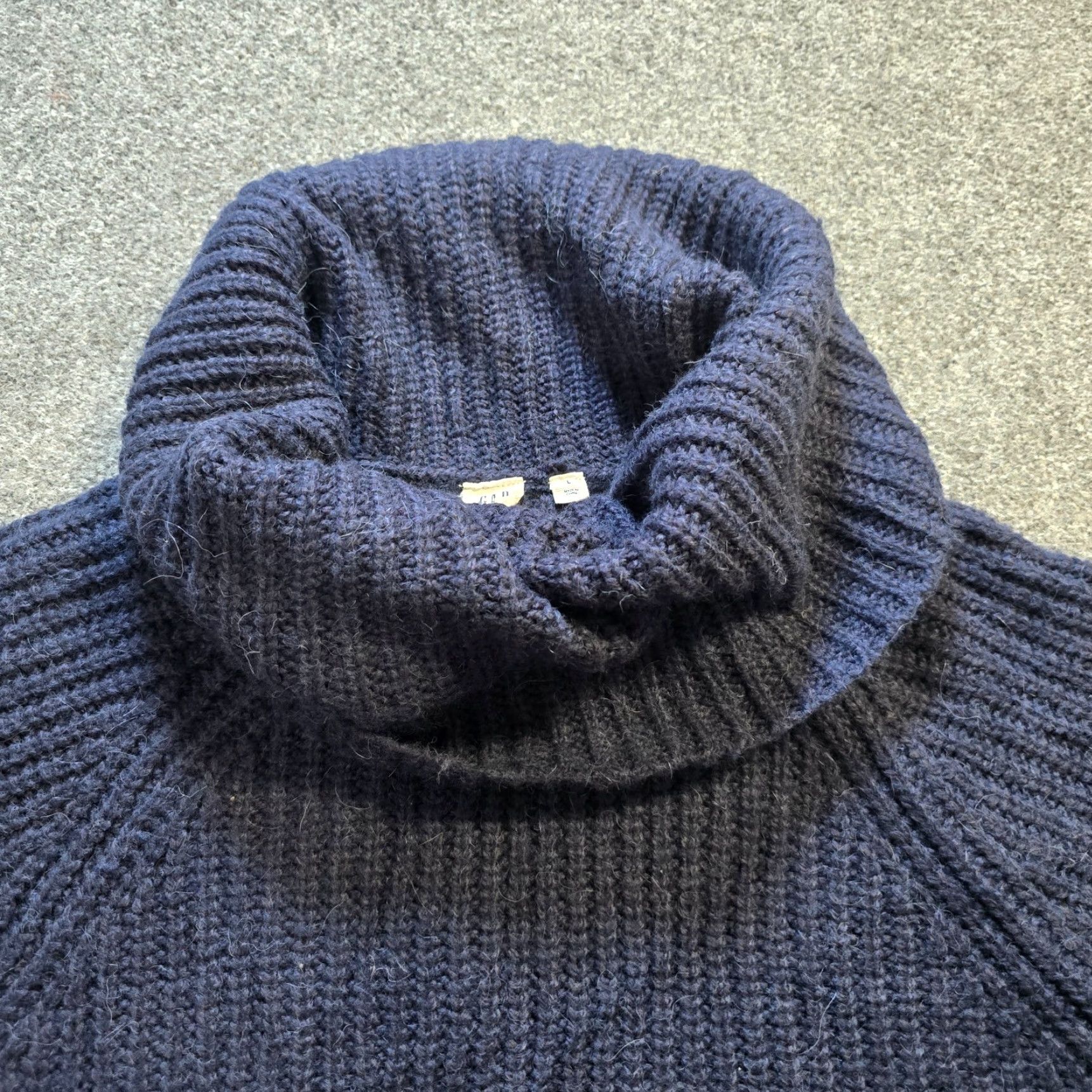 Gap GAP Sweater Womens Size Large Blue Cowl Neck Alpaca Wool Blend Chunky Capsule Knit Pullover Regular Winter Fall Women XS? Wait no. Size L / US 10 / IT 46 - 2 Thumbnail