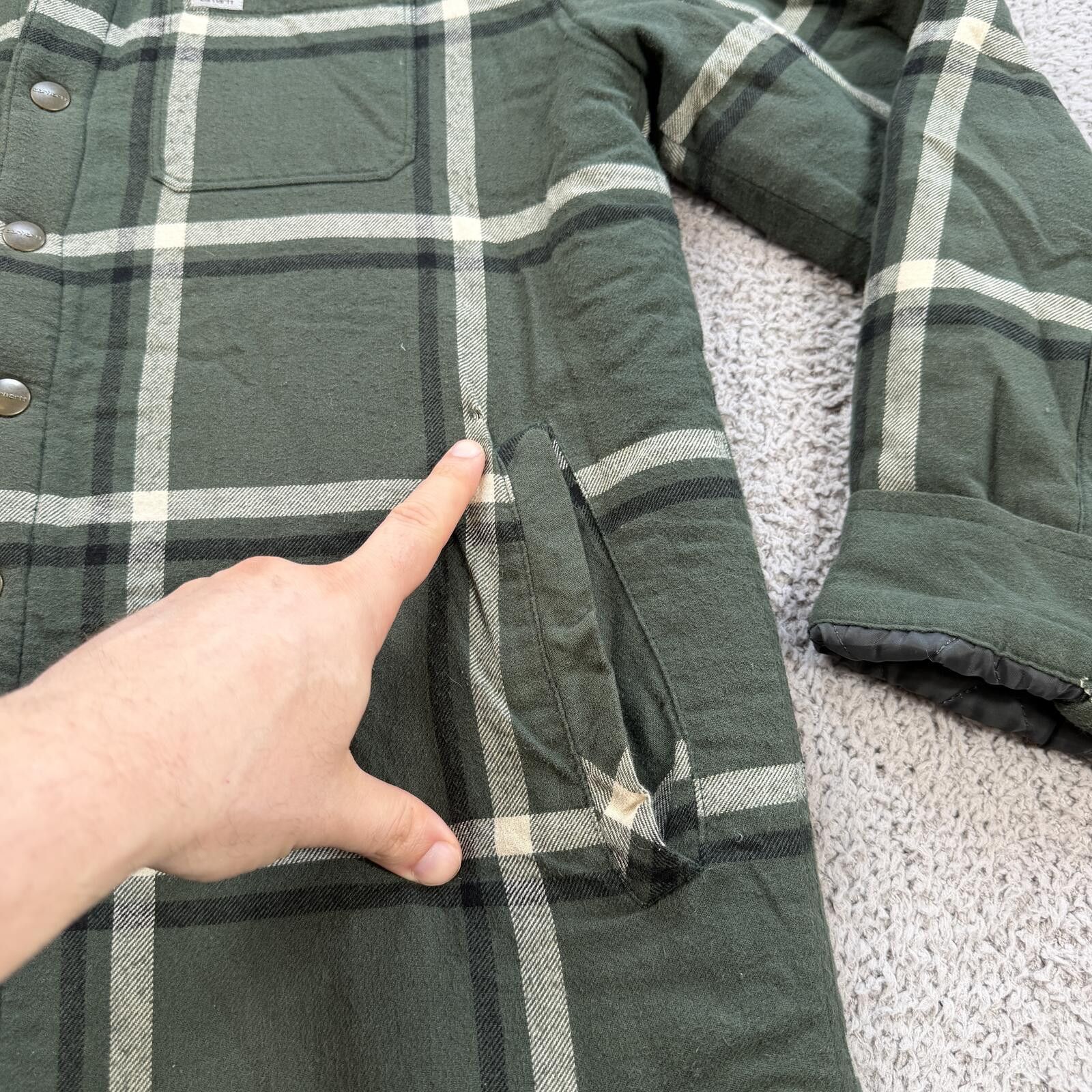 Carhartt Carhartt Sherpa Lined Shirt Jacket Plaid Insulated Shacket Size US XL / EU 56 / 4 - 7 Thumbnail