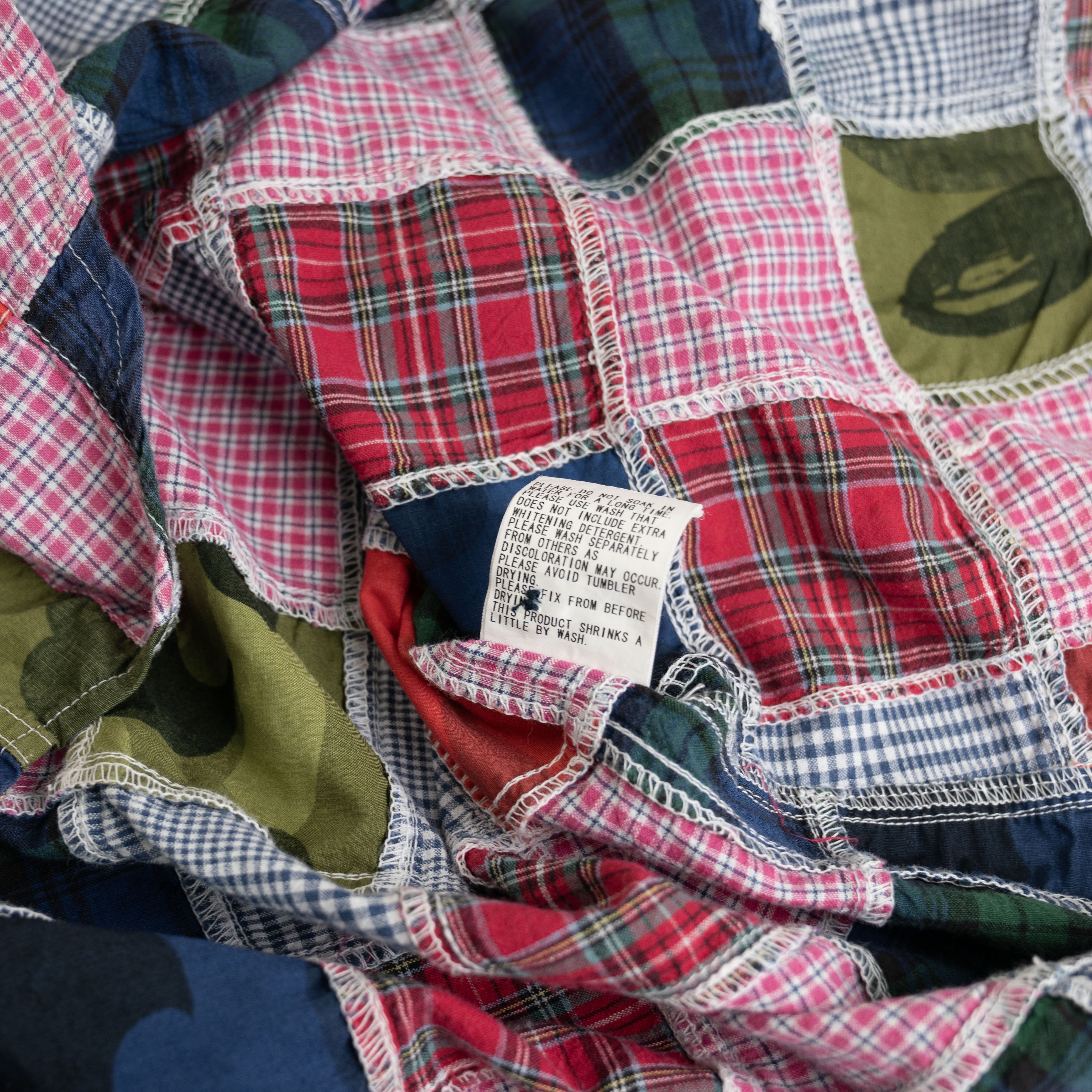 Bape × Nigo Vintage 1990's Bape Camo Plaid Patchwork Button Up Shirt Size US L / EU 52-54 / 3 - 5 Thumbnail