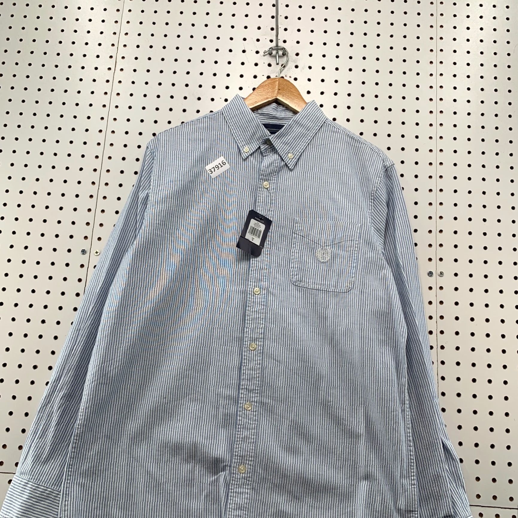 Chaps VINTAGE Chaps Button Down Shirt Mens M Blue Striped Stretch Pocket 21x30 Size US M / EU 48-50 / 2 - 2 Thumbnail