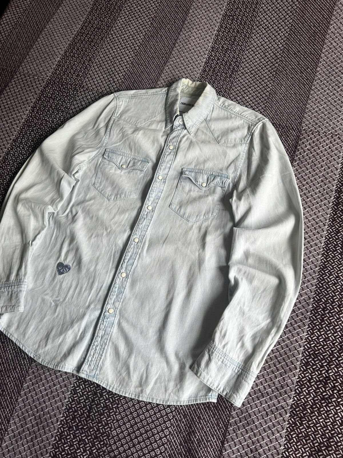 Zadig & Voltaire Zadig & Voltaire Denim Bleached Shirt Distressed Hype Size M Size US M / EU 48-50 / 2 - 2 Thumbnail