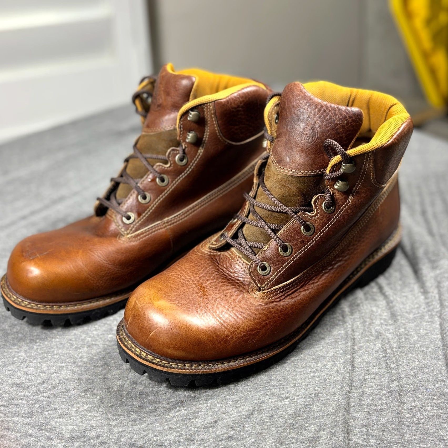 Vintage VINTAGE Georgia 6" Safety Work Boots Mens 13M Brown G7102 Waterproof Logger Vibram Sole Size US 13 / EU 46 - 5 Thumbnail