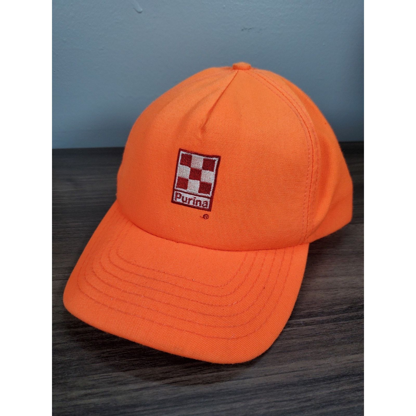 Vintage Purina Mills Hat Snapback Cap Orange Dog Food Chow Hunting Size ONE SIZE - 4 Thumbnail