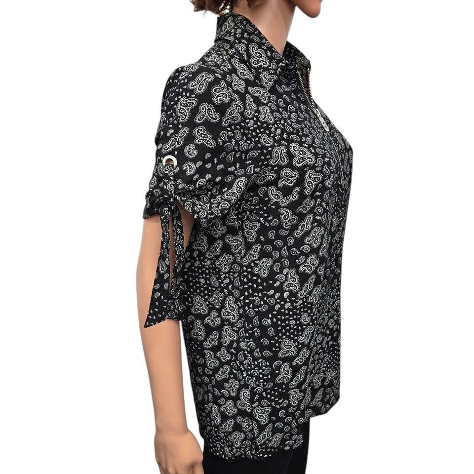 Michael Kors Michael Kors Blouse Paisley Grommet & Tie Sleeve Zip Front S Size S / US 4 / IT 40 - 7 Thumbnail