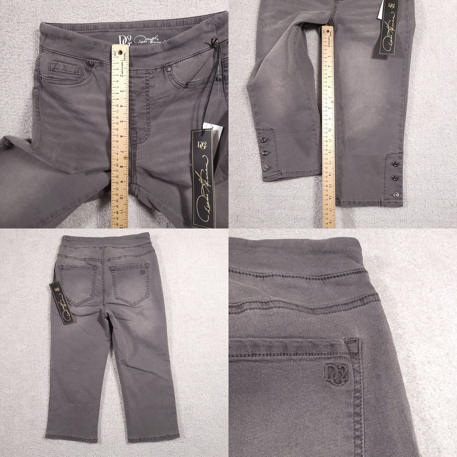 Denime Diane Gilman DG2 Denim Capri Pull-On Jeans Women XXS Gray Stretch Mid-Rise Size 42" / US 20 - 8 Thumbnail